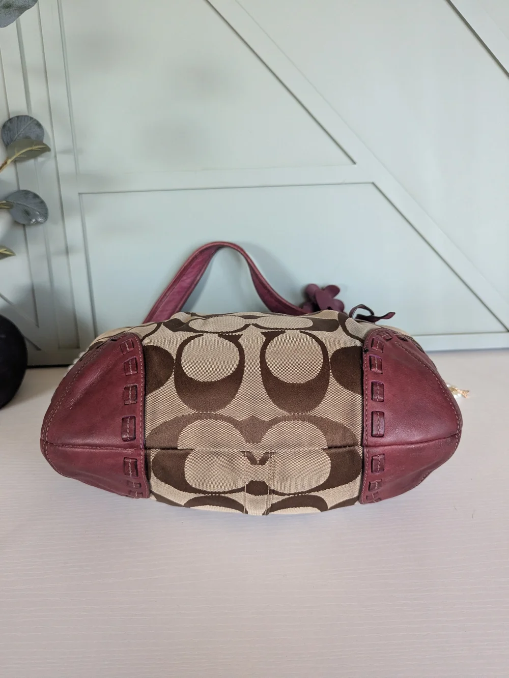 vintage Coach Ergo Signature Pleated Hobo Shoulder Bag